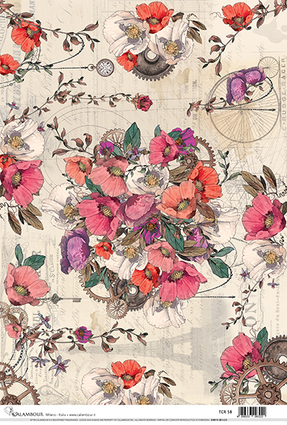 Carta da Découpage Fiori (TC-58)