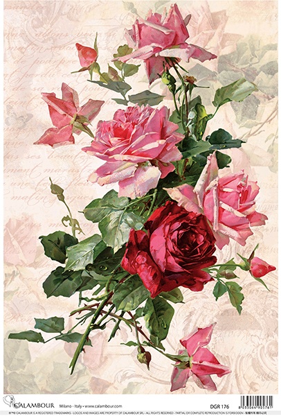 Carta da Découpage Fiori (DG-176)