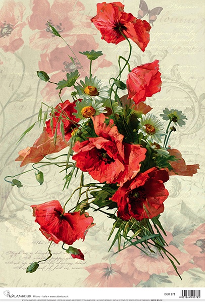Carta da Découpage Fiori (DG-178)