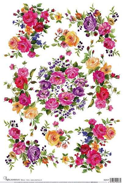 Carta da Découpage Fiori (DG-87)